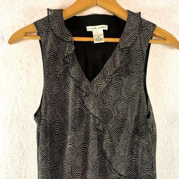 Jillian‎ Jones Chiffon Wrap Midi Dress Sz 8 Celestial Feminine Flowy Ruffle - Picture 2 of 12